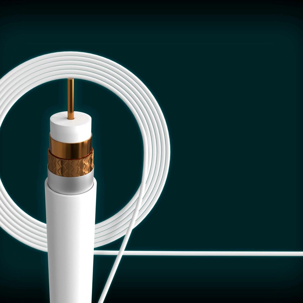 3D product render, coaxial cable
